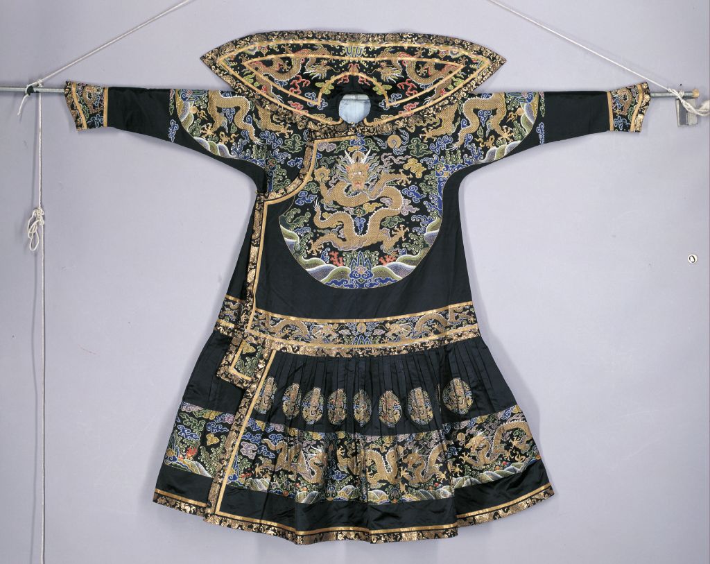 石青色云龙妆花缎袷朝袍